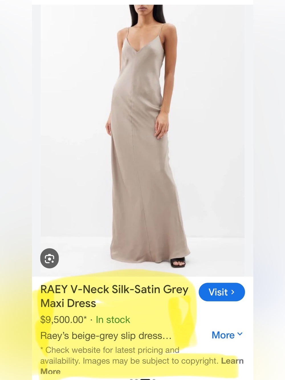 RAEY Taupe silk V-Neck Maxi Dress